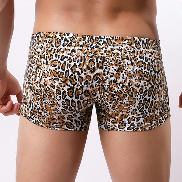 Men Leopard Breathable Boxer Briefs Pouch Underwear Shorts Trunks Underpants US Men Leopard Breathable Boxer Briefs Pouch Underwear Shorts Trunks Underpants US